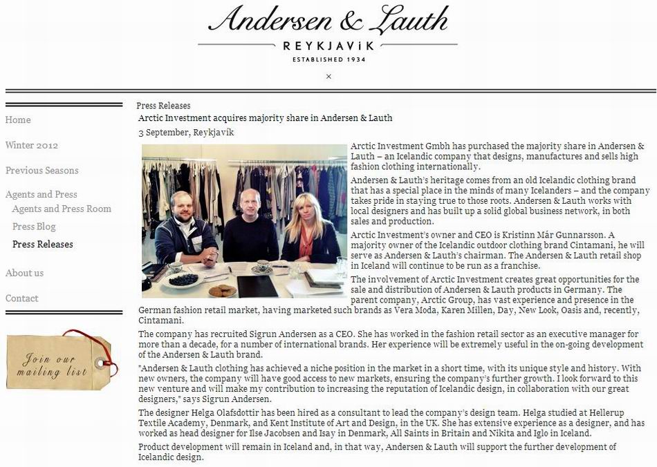 ANDERSEN & LAUTH